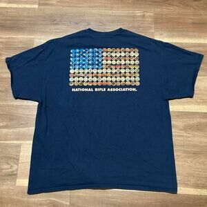 NRA Bullet Flag Graphic T-Shirt Navy Blue Size XL